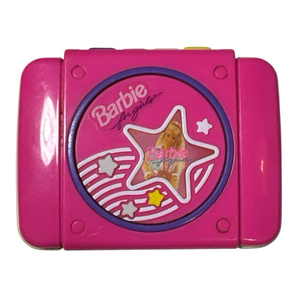 Vintage 90s BARBIE Girl Pink Stereo Cassette Player Walk Man Tested Working Rare
